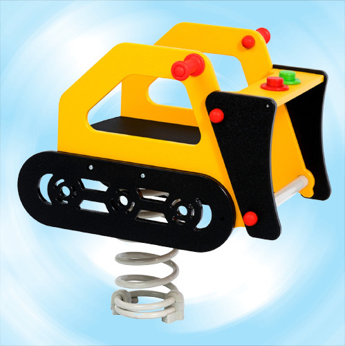 Bulldozer sit-in spring toy