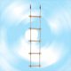 Rope ladder with wooden steps, PH rope - 2.5m